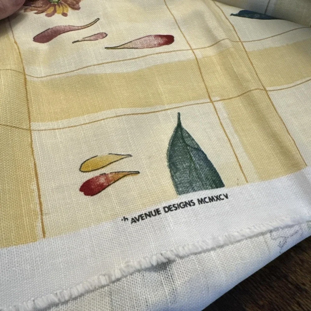 VTG Croscill Botanical 80s Home Decor Fabric Avenue Designs 3+‎ Yds NOS Yellow